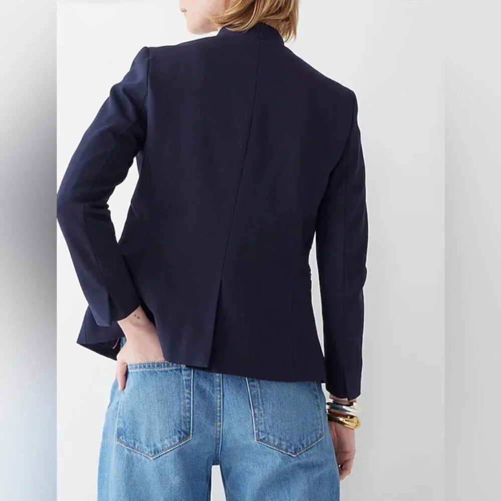 J Crew 365 Going Out Navy Stretch Twill Blazer Sz XS Career Professional Preppy